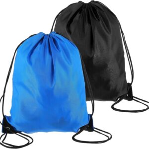Drawstring Bag, Pack of 2 PE Bags, Drawstring Gym Bag, Party Backpack, Sports Bag, Waterproof Swimming Bag, Drawstring Backpack for Sports, Beach, Travel, Gym Bag