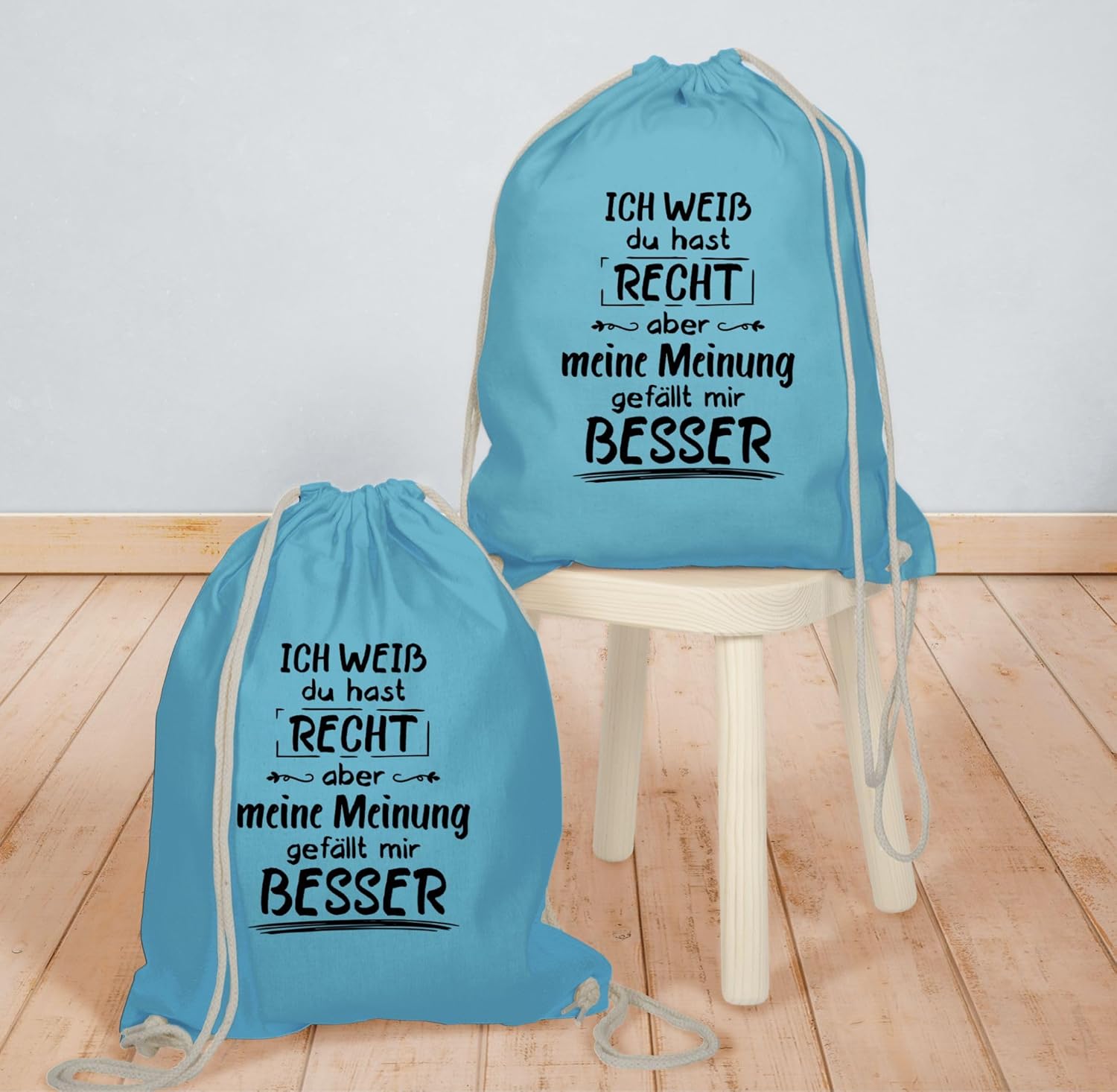 Shirtracer - Turnbeutel Rucksack - Sprüche Statement mit Spruch - Meine Meinung gefällt mir besser – Bild 6