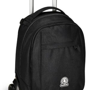 Invicta New Tech Trolley Satchel 3 in 1 Backpack with Removable Trolley Pull Backpack with Multi Pockets Wheels for School Travel and Leisure Boys Girls Black