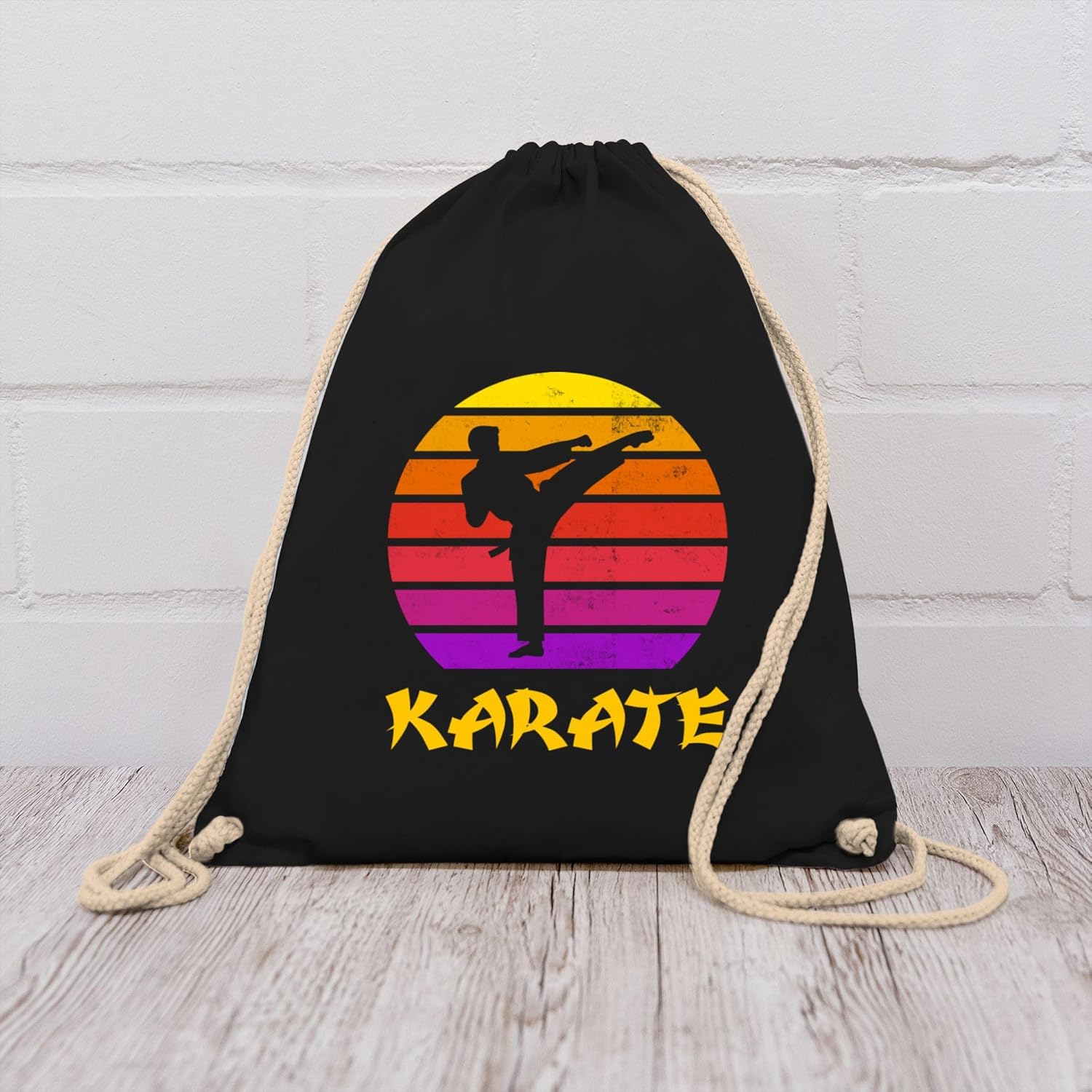Shirtracer - Gym Bag Backpack - Children's Sports Clothing - Karate Retro Sun – Bild 7