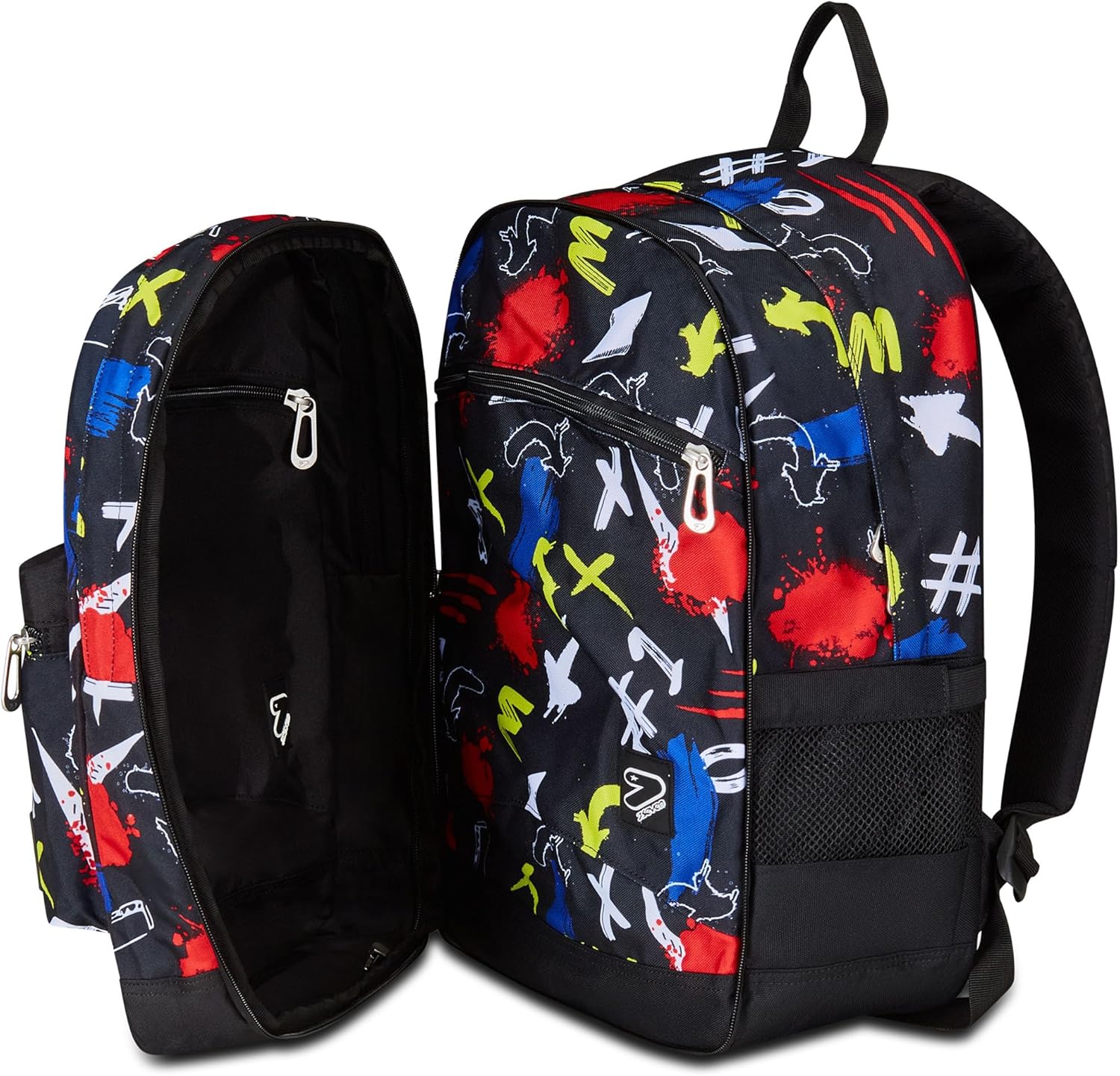 Seven Reversible Backpack, School Bag for Girls and Boys, Satchel School Gymnasium Sport Leisure with Bottle Compartment, Laptop Compartment, with Headphones, Padded, Extra Pocket, Black/Red – Bild 8