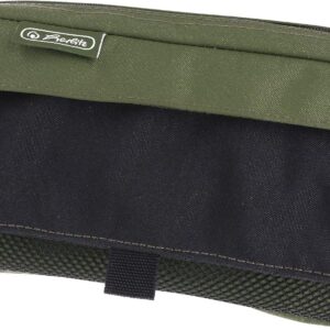 herlitz 50039029 Pencil Case with 2 Outer Pockets, Olive / Black, Pack of 1, Olive/Black, Olive/Black