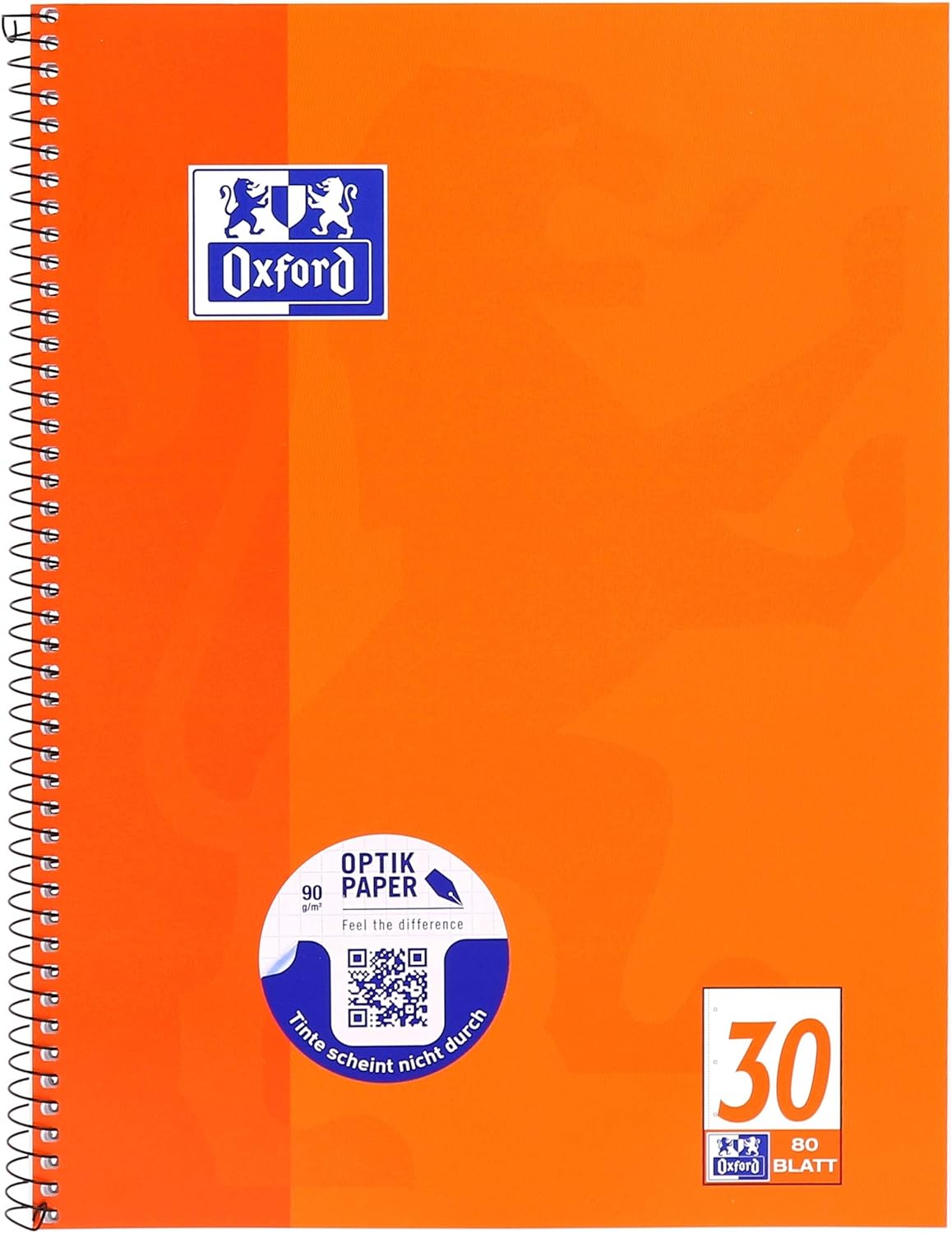 Oxford A4 Blank College Notepad, 80 Sheets, Punched, Orange, Pack of 5 – Bild 4