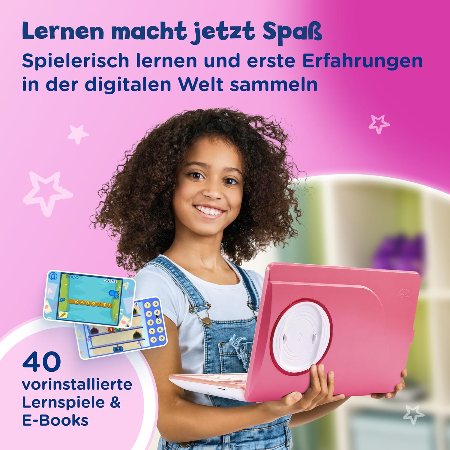 Vtech Genio Learning Laptop Pink - Learning Computer with Internet Access, Text Program and Learning Content on Letters, Words, Maths, Logic and Much More - For Children Aged 5-12 Years – Bild 2