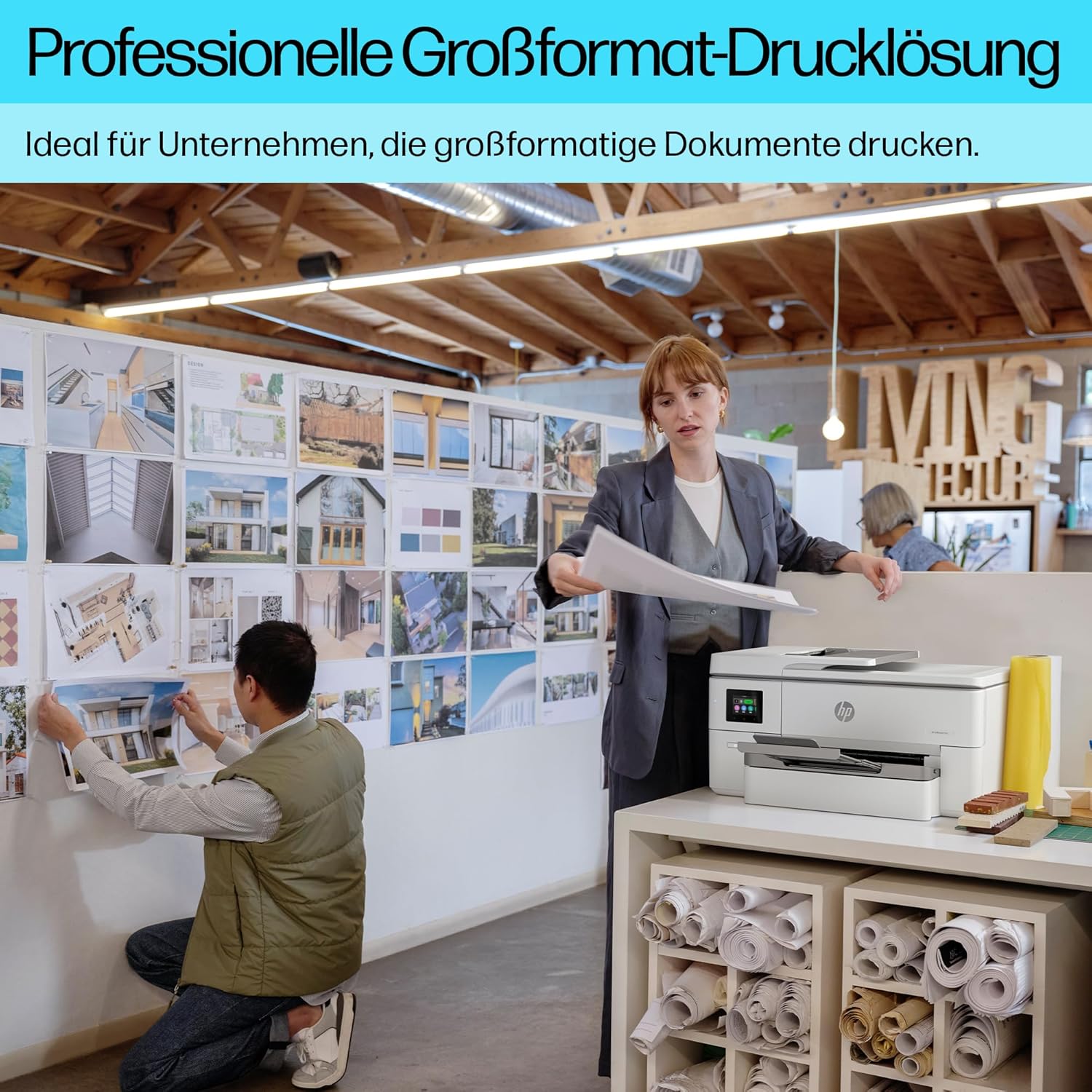 HP OfficeJet Pro 9720e A3 Multifunction Printer, Print up to A3, 3 Months Free Print with HP Instant Ink Included, HP+, Printer, Scanner, Copier, Fax, Wi-Fi, LAN, Duplex, Airprint, Grey/White – Bild 7