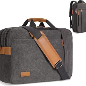 Estarer Carry Bag/Laptop Bag 14/15.6–17/17.3 Inches for Work, University, Plain Canvas, Grey, grey