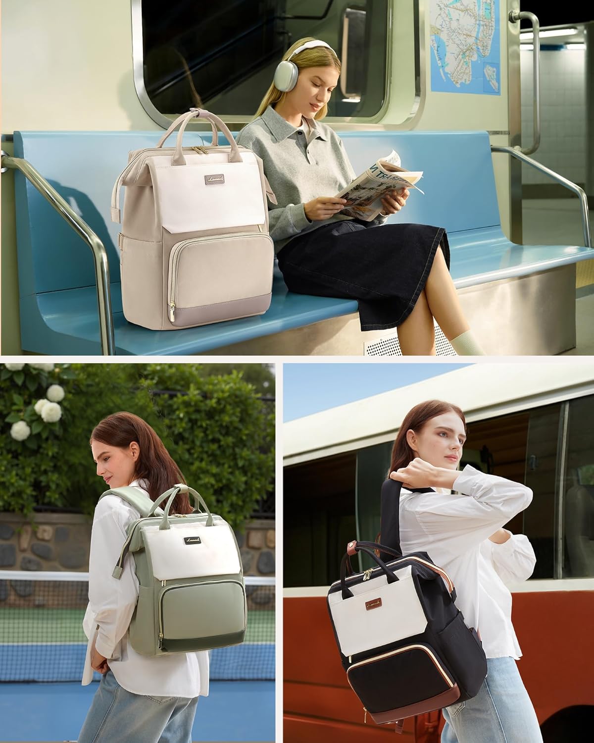 LOVEVOOK Backpack Women's 15.6 Inch Laptop School Backpack Teenager Girls School Bag Elegant Travel Backpack Women School Bag City Daypacks Waterproof Work Bag Daypacks for Travel University School – Bild 7