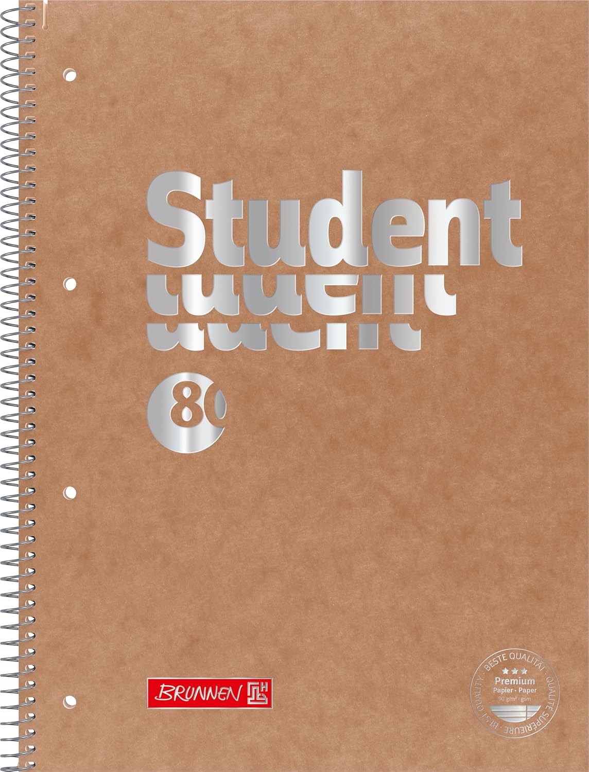 Fountain 106782770 College block Student A4 ruled, with border line inside and outside, LIN. 27 brown premium "pressboard" (1 piece)