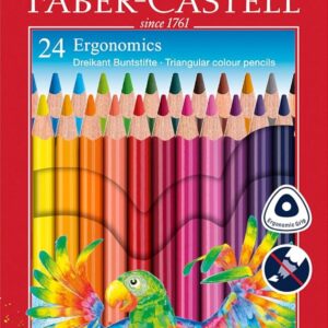 Faber-Castell 116544 Triangular Coloured Pencils, Pack of 24