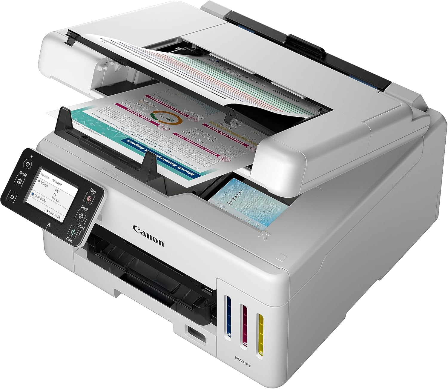 Canon MAXIFY GX6550 Printer for Home & Office - Colour Printer & Scanner All-in-One Wireless | MegaTank Inkjet Printer, Copier & Scanner | WiFi & Ethernet Connection A4 Printer – Bild 3