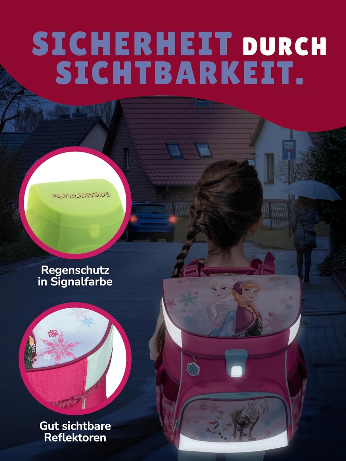 Familando Girls School Bag 1st Class · Scooli Campus Fit School Bag (9 Piece Set with Sports Bag, Disney Frozen Pink) – Bild 4