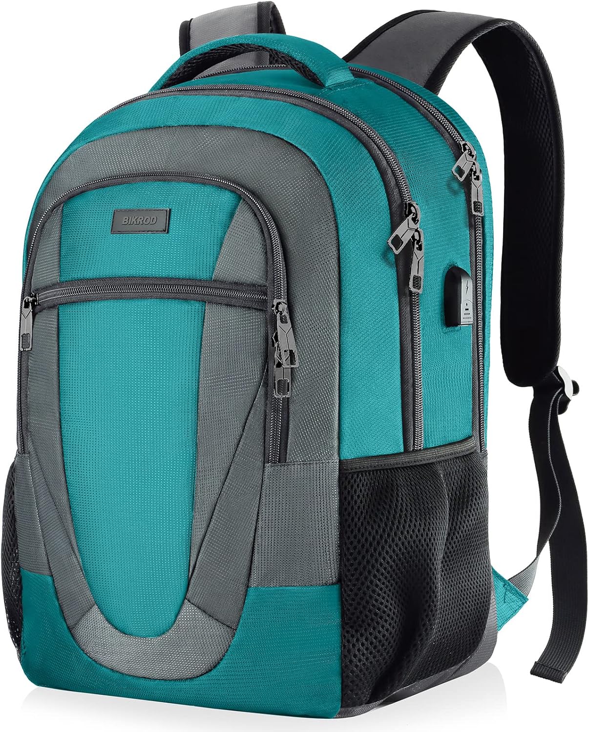 BIKROD Men's and Women's Backpack, School Backpack for Boys, Girls, Teenagers, Waterproof Backpack, 17.3 inch Laptop Bag with USB Charging Port, Work, Travel, Hiking Backpack with Anti-Theft Bag