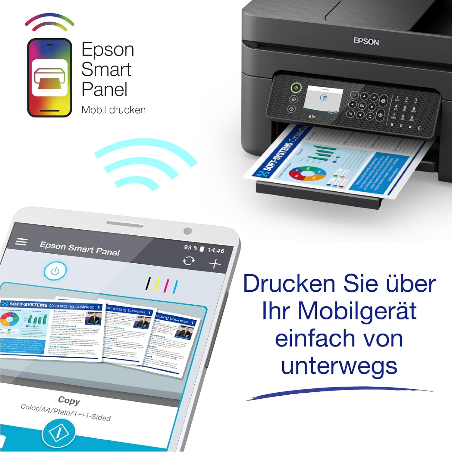Epson Workforce WF-2950DWF A4 Wireless Multifunction Inkjet Printer with Free ReadyPrint Flex ABO* Ink – Bild 8