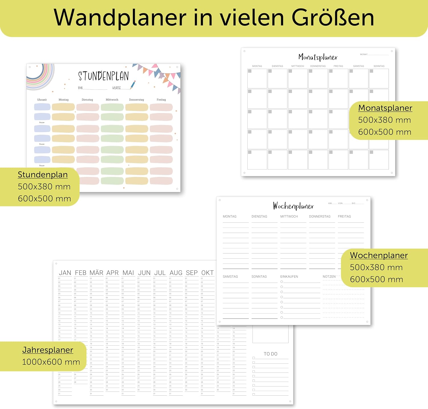 Acrylic Hourly Planner - Writeable & Wipe Clean - Wall Planner and Family Planner with Spacers - Ideal Homework and Planning Board for Children - Size: 50 x 38 cm - Transparent – Bild 6