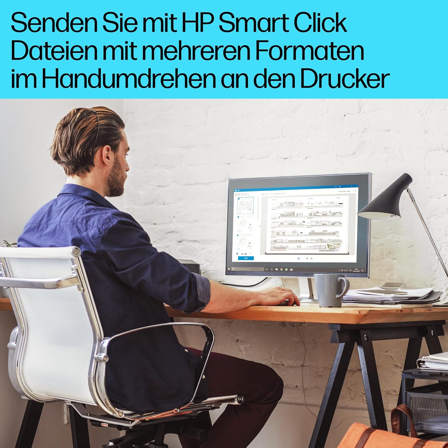 HP OfficeJet Pro 9720e A3 Multifunction Printer, Print up to A3, 3 Months Free Print with HP Instant Ink Included, HP+, Printer, Scanner, Copier, Fax, Wi-Fi, LAN, Duplex, Airprint, Grey/White – Bild 10