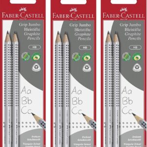 Faber-Castell Jumbo Grip HB 111992 Pencil Set of 3 x 2 = 6 Pencils