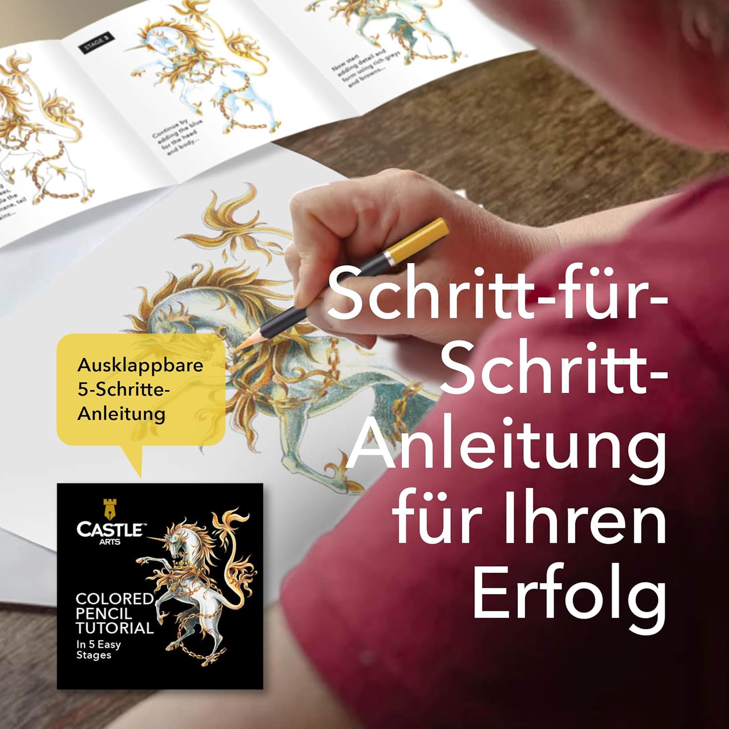 Castle Art Supplies Set - 72 Coloured Pencils Set for Adult or Kids Colouring Books - Soft Series - Vibrant Colours – Bild 5