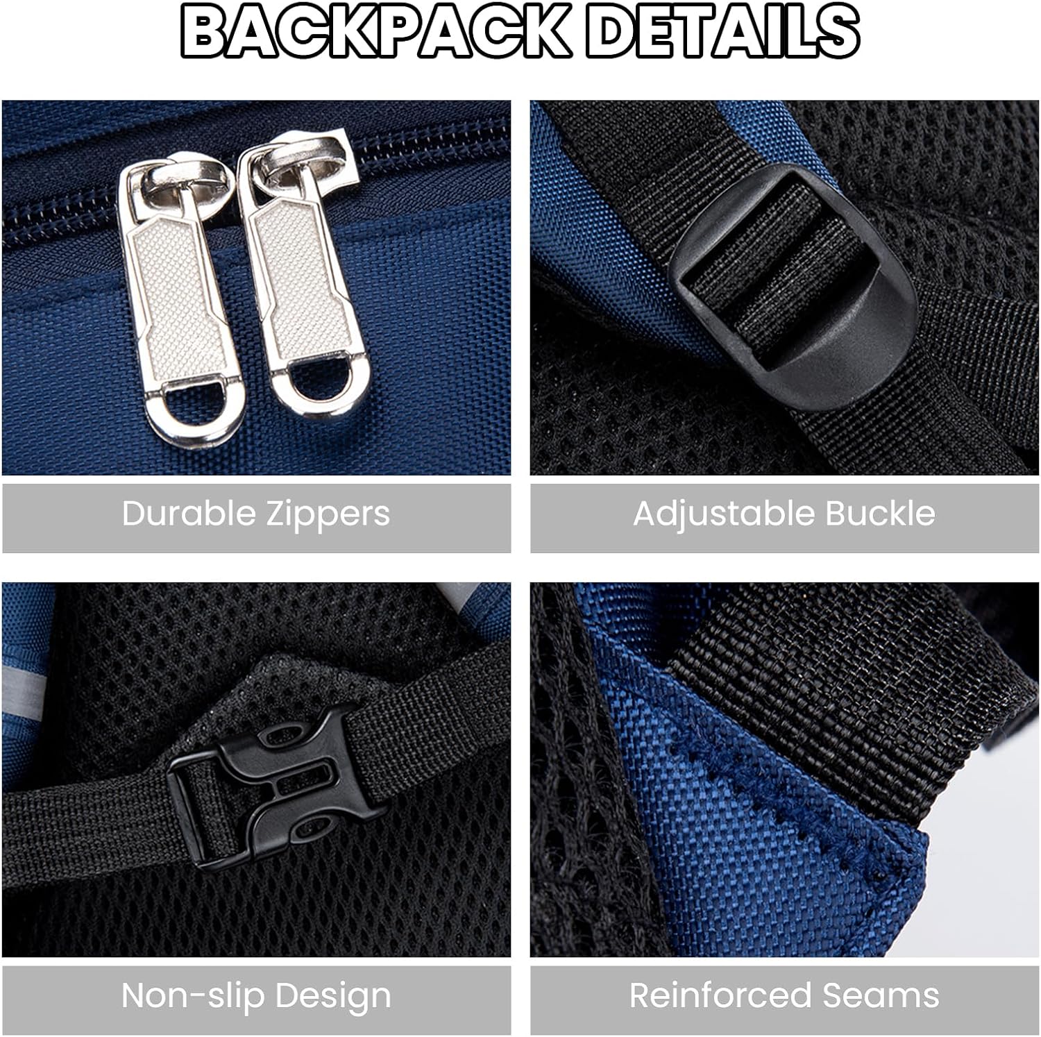 IvyH Kids Backpack Boys School Bag for 1-6th Grade, Waterproof Lightweight Large Capacity Backpack School for Boys from 6-12 Years, Ergonomically Designed Backpack, #8484-Blue, L, Rucksack Backpacks – Bild 5