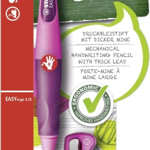 Ergonomic Mechanical Pencil – STABILO EASYergo 3.15 – Right-Handed – Pink/Lilac + Sharpener