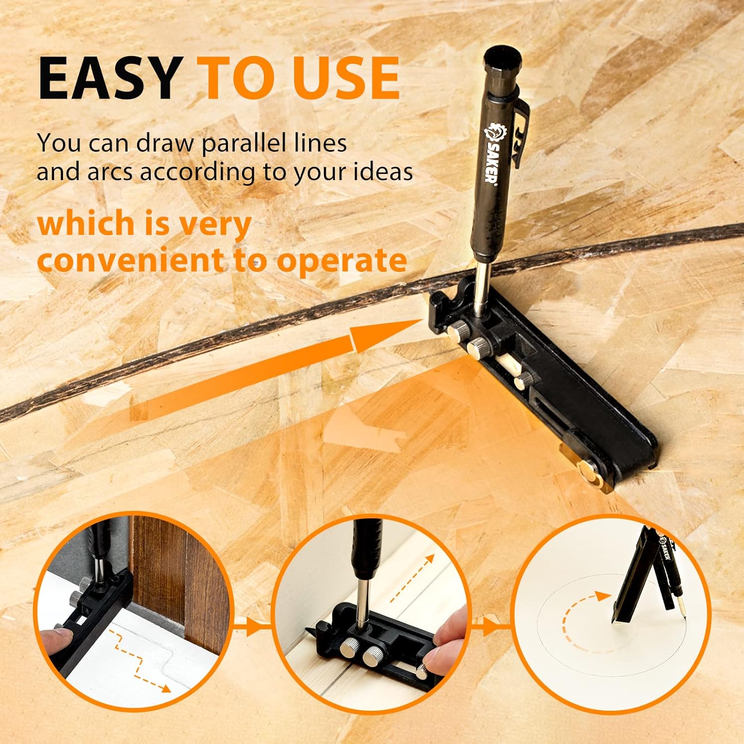 Saker Multifunctional Scribing Tool, Multifunctional Building Pen, Construction Pencil, Carpenter's Pencil, Scribing Tool with Deep Hole Pen, DIY Woodworking Scribing Gauge – Bild 6