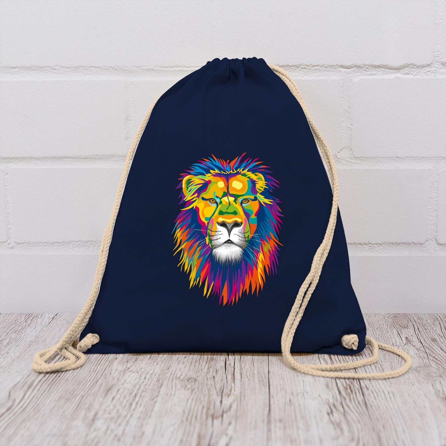 Shirtracer - Jungle decorative wilderness - lion - colourful - gym bag and fabric bag made of cotton – Bild 7