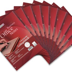 Landre 100050065 Left-Handed Spiral-Bound Notebook, A4 Tear-Out, 80 Pages, Lined, 70 g/m², Spiral on the Right (Pack of 10) Left-Handed Notepad, A4 Tear, 80 Pages, Checked 0