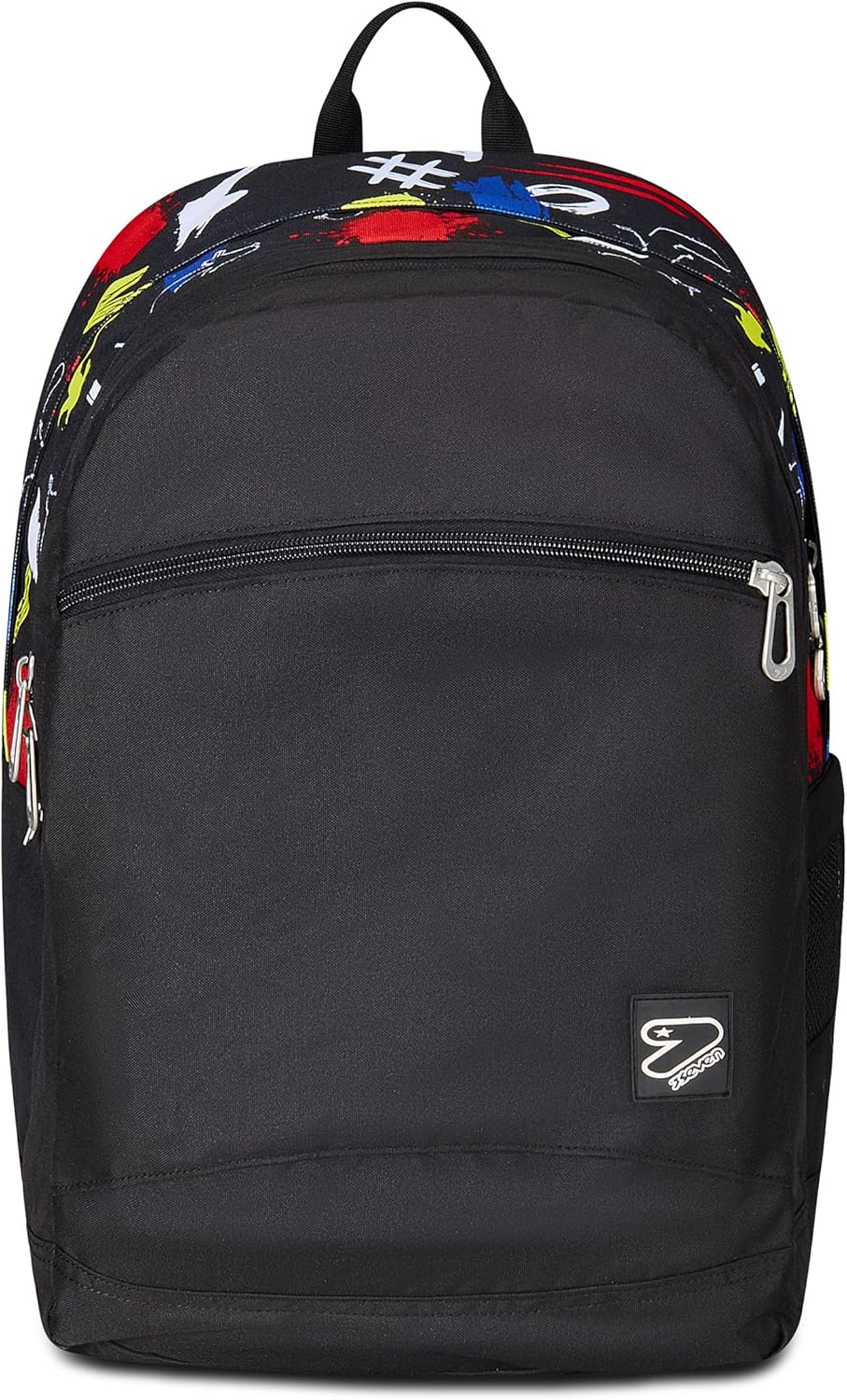 Seven Reversible Backpack, School Bag for Girls and Boys, Satchel School Gymnasium Sport Leisure with Bottle Compartment, Laptop Compartment, with Headphones, Padded, Extra Pocket, Black/Red – Bild 2