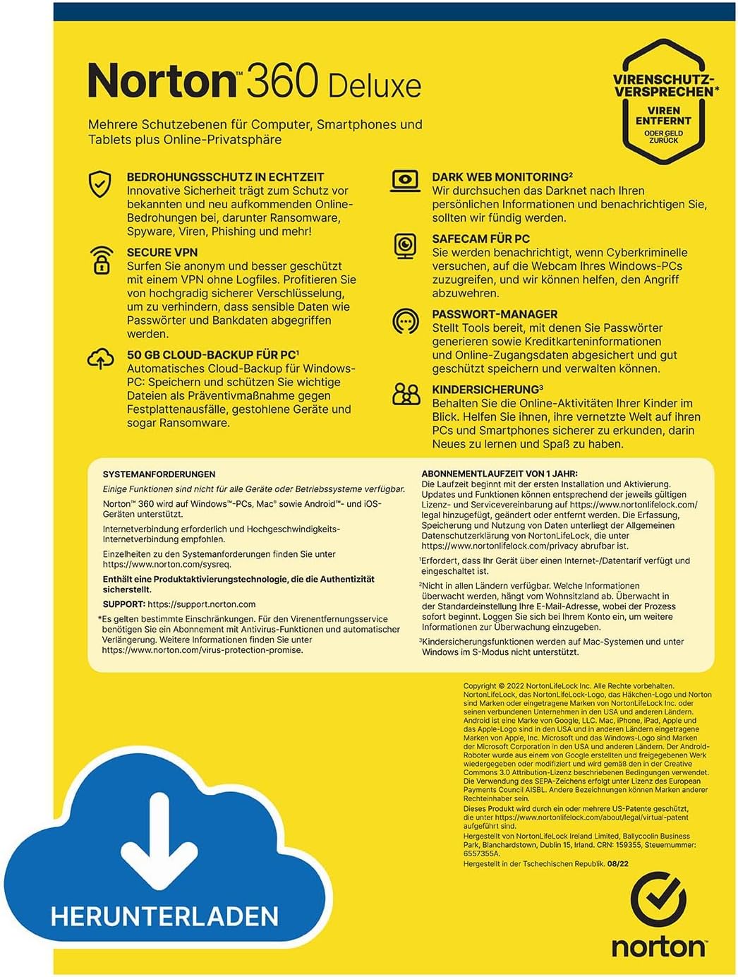 Norton 360 Deluxe 2023 | 5 devices | Antivirus | Unlimited Secure VPN | 1 year | Password Manager | PC/Mac/Android/iOS | Activation code via email – Bild 2