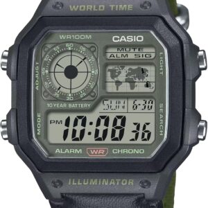 Casio Watch AE-1200WHUB-3AVEF, black, Strap.