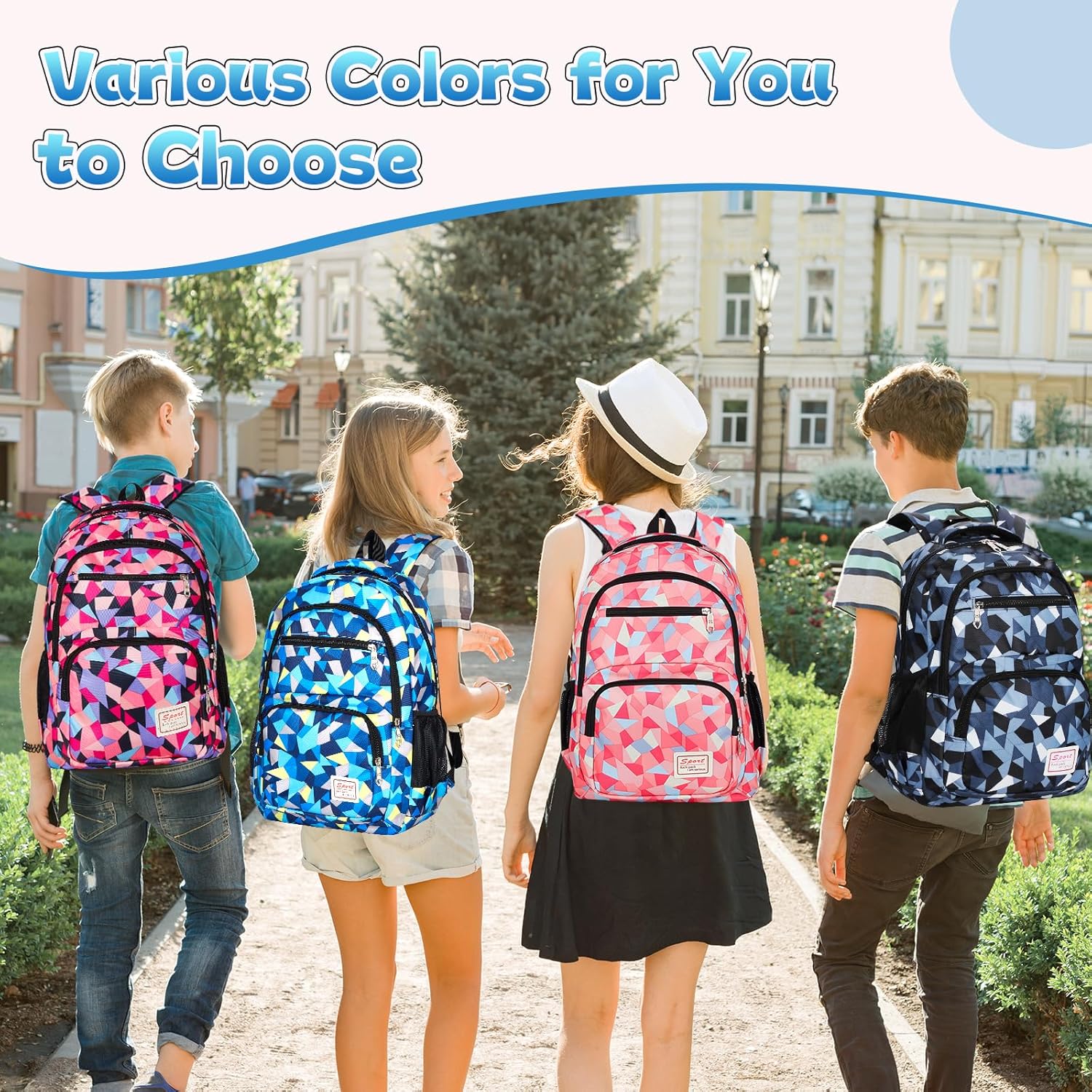 School Backpack Set for Teenagers with Lunch Bag and Pencil Bag, School Bag for Boys and Girls 4+ Grade, Blue – Bild 7
