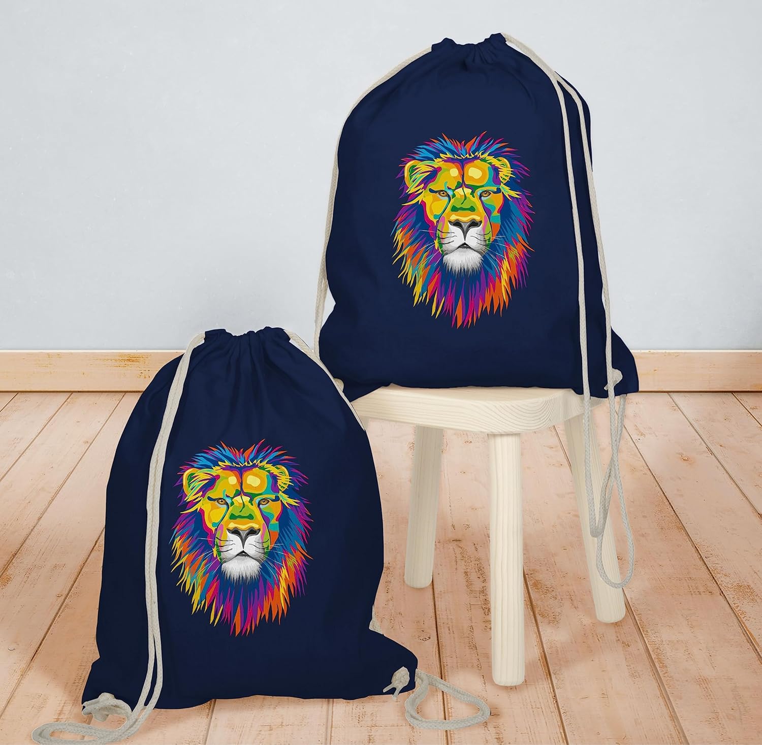 Shirtracer - Jungle decorative wilderness - lion - colourful - gym bag and fabric bag made of cotton – Bild 6
