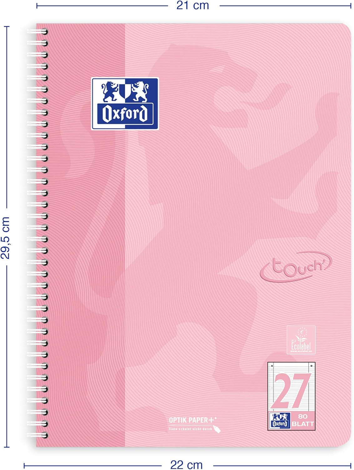 Oxford Touch A4 Ruled Notepad with Double Margin, 160 Pages, 5 Pastel Colours, Pack of 10 – Bild 4
