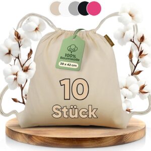 Cotton Set of 10 Gym Bag Sports Bag Drawstring Bag Jute School Backpack