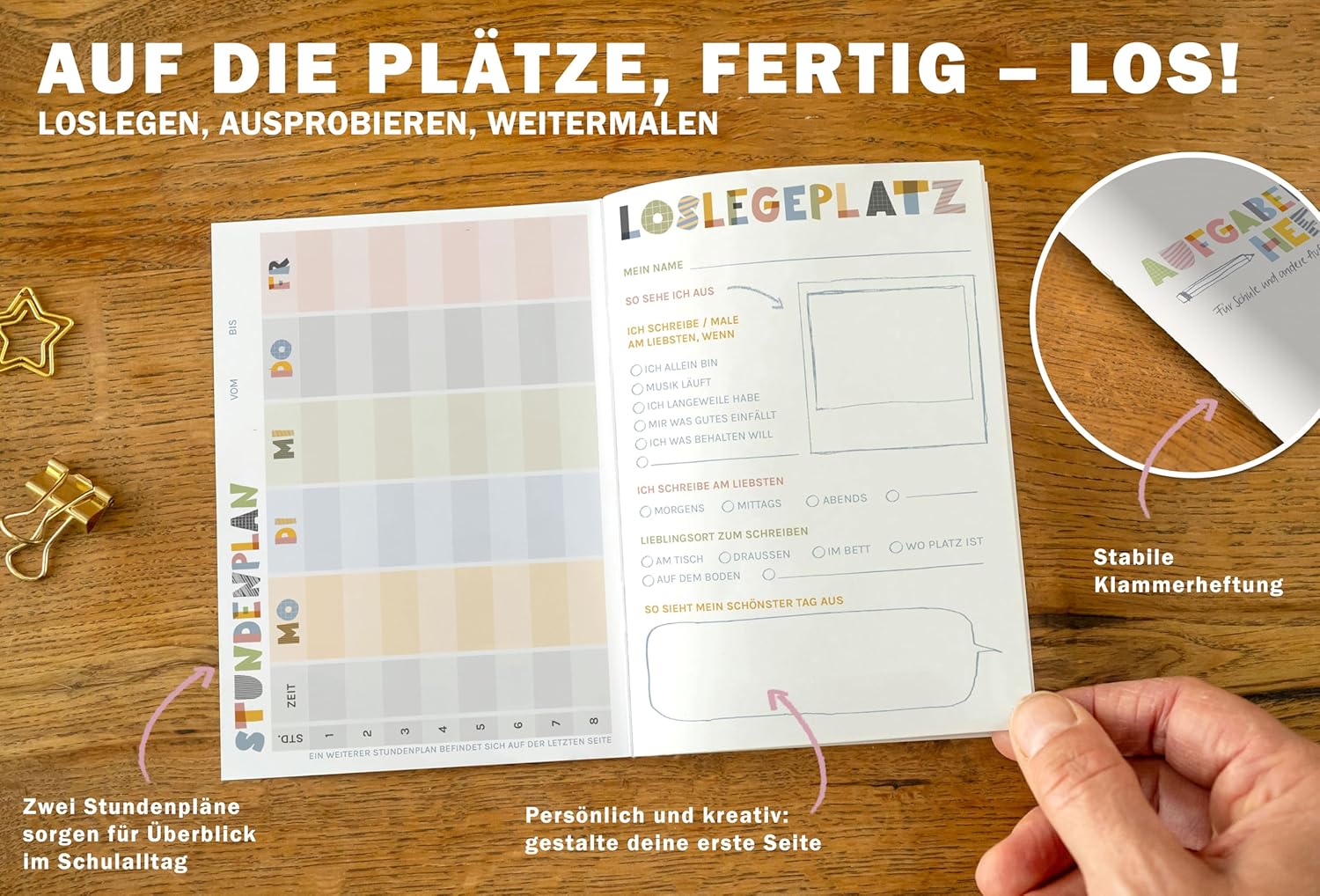 Eine der Guten Hausaufgabenheft A6 für Grundschule, mit Wochenübersicht, Stundenplan & Mini-Ziele, nachhaltiges Aufgabenheft für Kinder – Bild 5