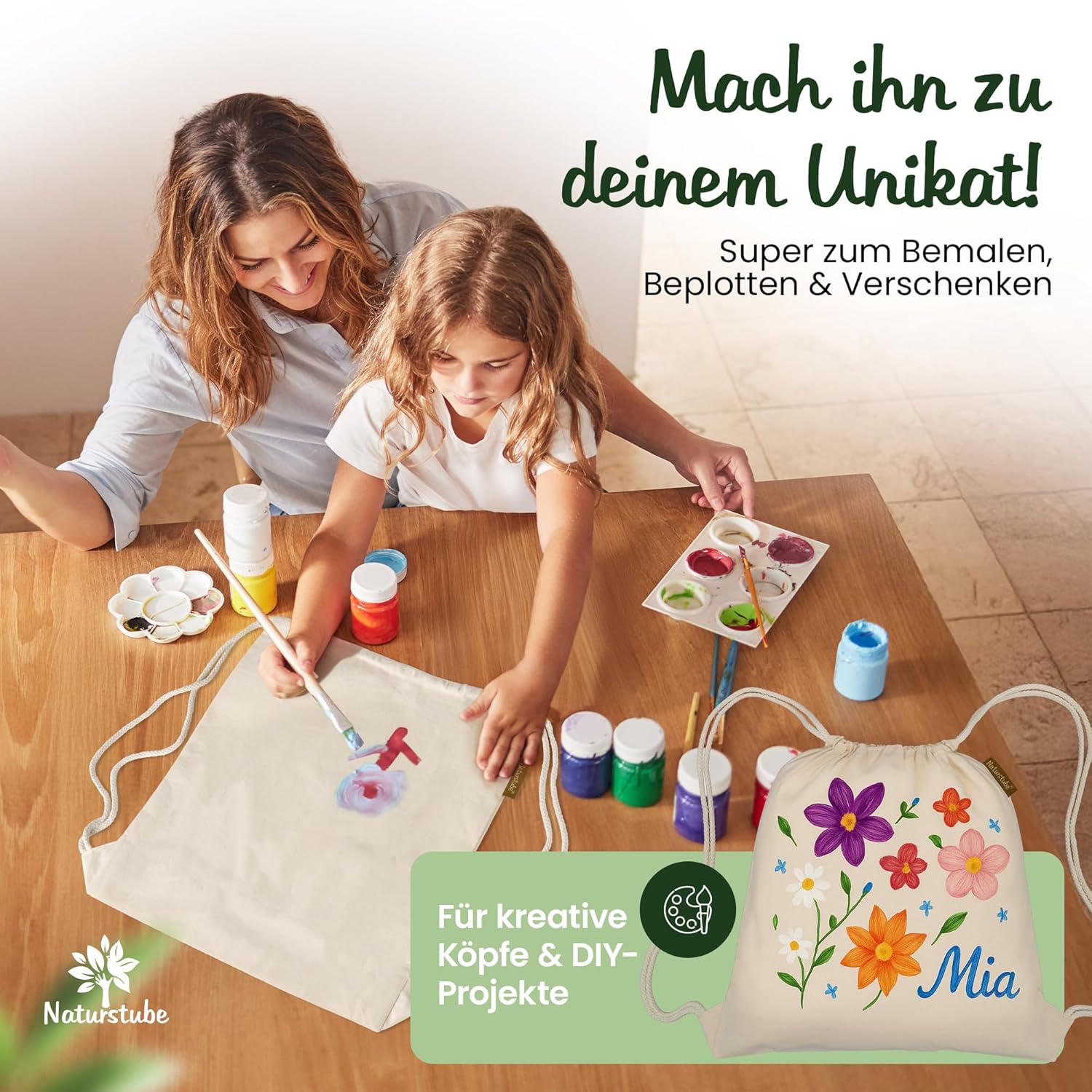 Cotton Set of 10 Gym Bag Sports Bag Drawstring Bag Jute School Backpack – Bild 6