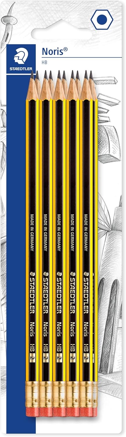 Staedtler Noris 122 HB Pencil with Eraser tip (Pack of 10)