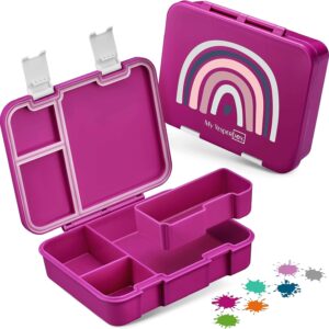 My Vesperbox Jin Bento Box Children’s Lunch Box Extremely Robust Lunch Box Ideal for Nursery and School (Purple Rainbow)