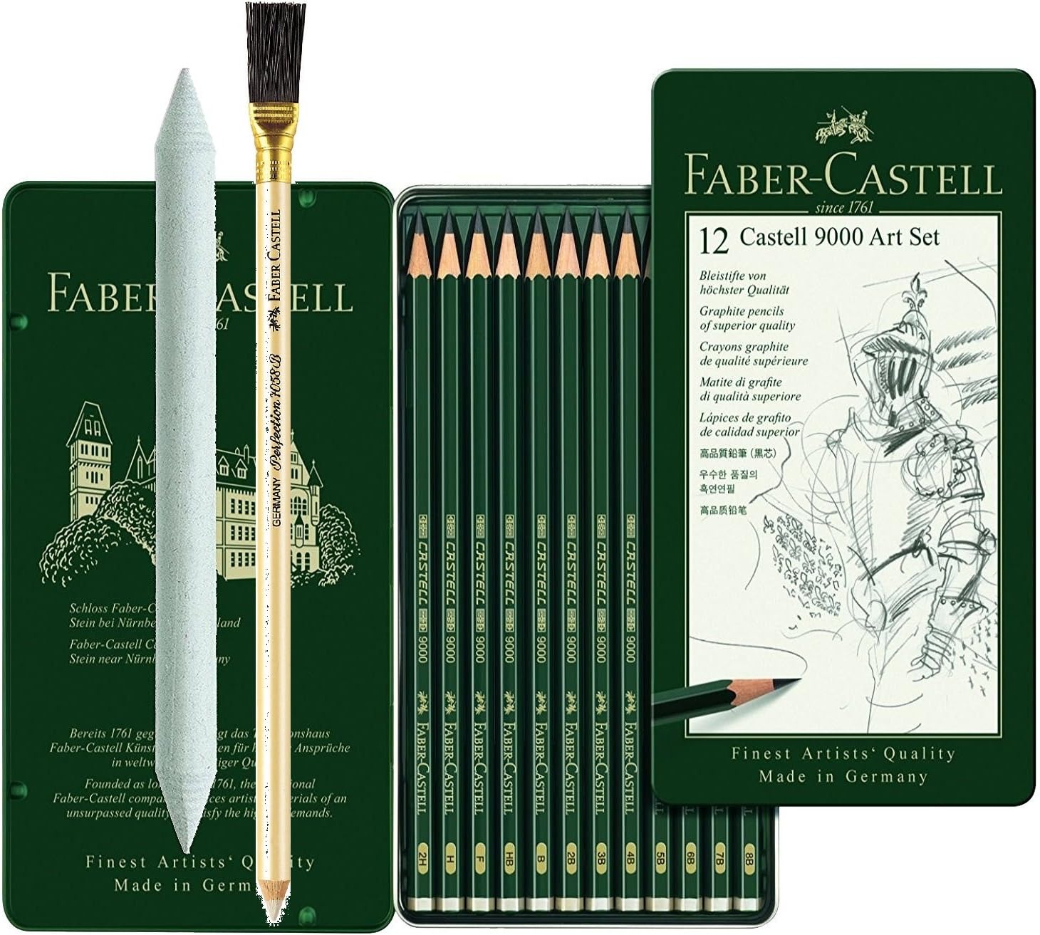 Faber-Castell 119065 Castell 9000 Pencil Set of 12 8B - 2H (Pack of 12)