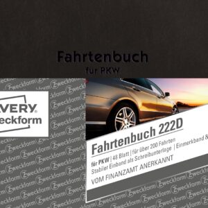 Avery Zweckform 222D Logbook (English language not guaranteed) size A6 Fiscal kilometre evidence 48 Sheets