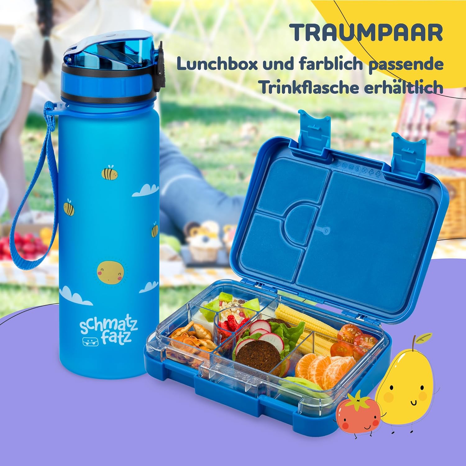 schmatzfatz Junior Children's Lunch Box, Bento Box with Variable Compartments – Bild 8