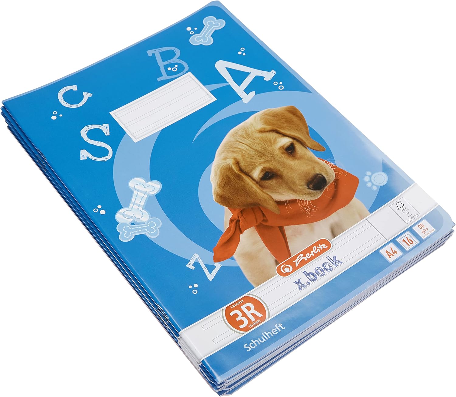 Herlitz Notebook Exercise Book A4/16 FSC Mixed Pack of 10 with Motif Assorted