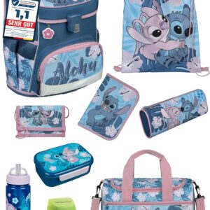 Familando Scooli-Parent School Bag Set, Disney Stitch, 9-piece set with sports bag