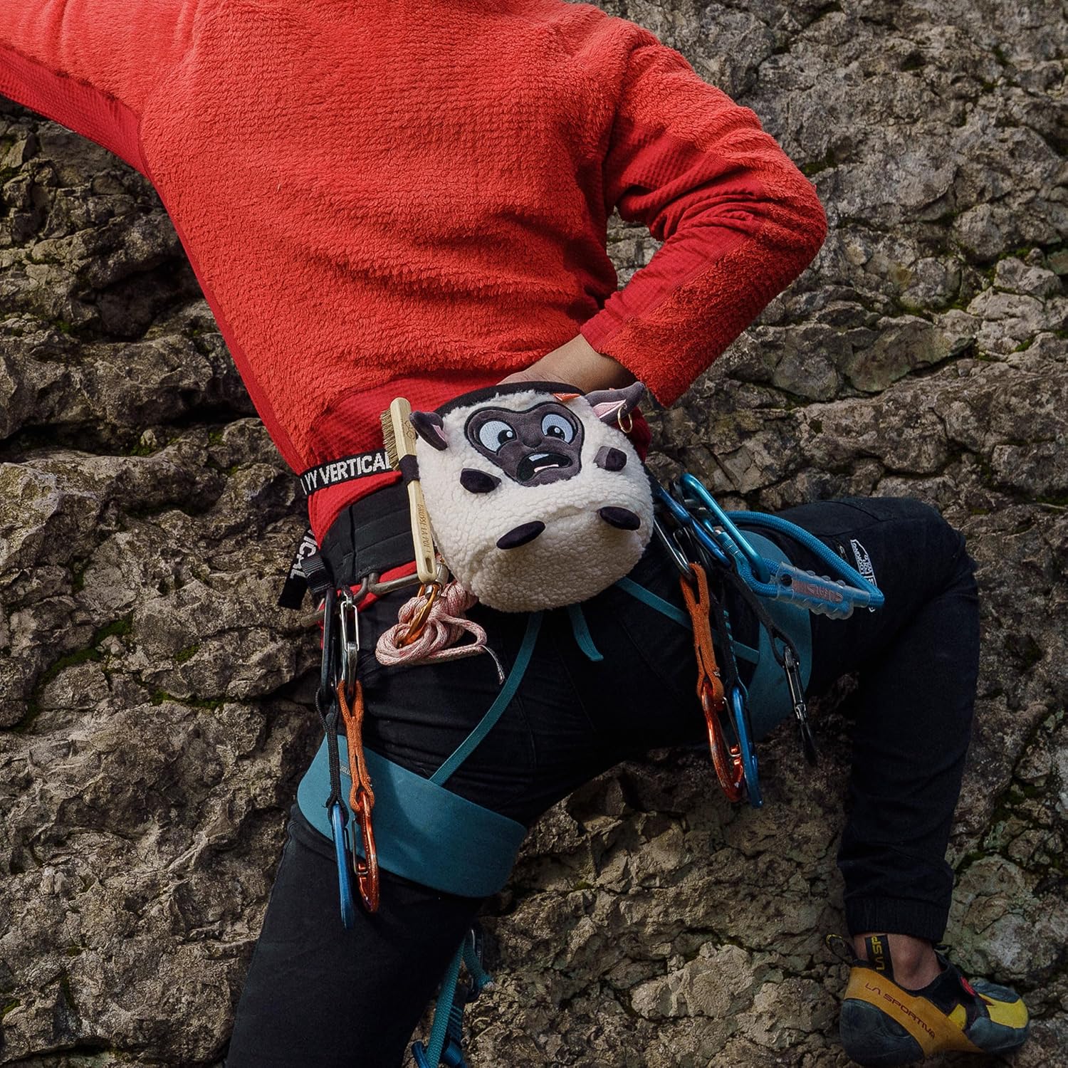 YY Vertical - Sheep Chalk Bag for Climbing, Bouldering, Cross Training and Gymnastics - Adjustable Belt - Soft, Durable Material - Ideal for Indoor and Outdoor Adventures – Bild 10