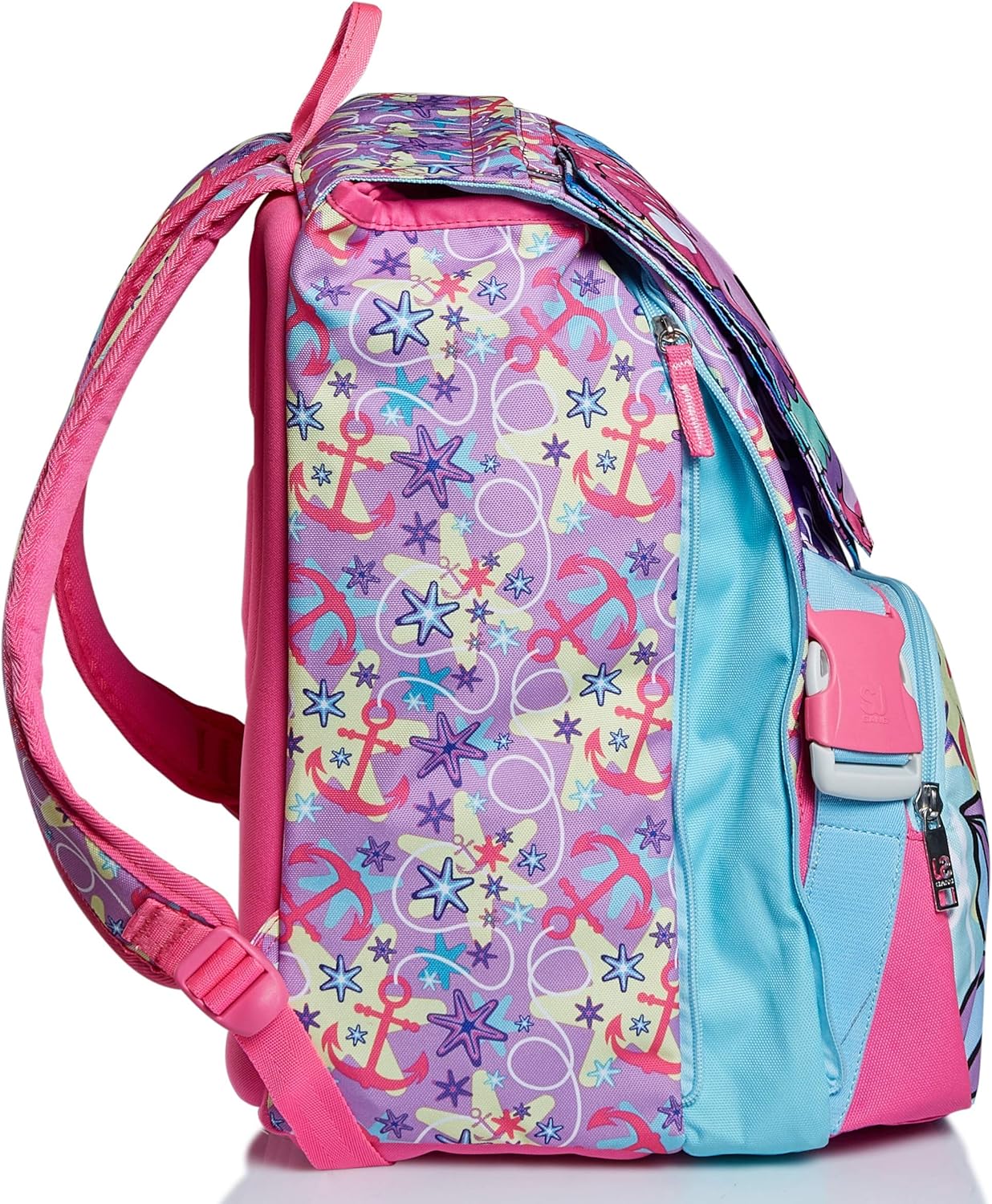 SJ GANG STYLE JAM GANG School Bag for Primary School, from 1st Grade, Expandable School Bag, Extra Volume, Spacious School Bag for Girls and Boys, Pink/Pattern, with Flip System – Bild 6