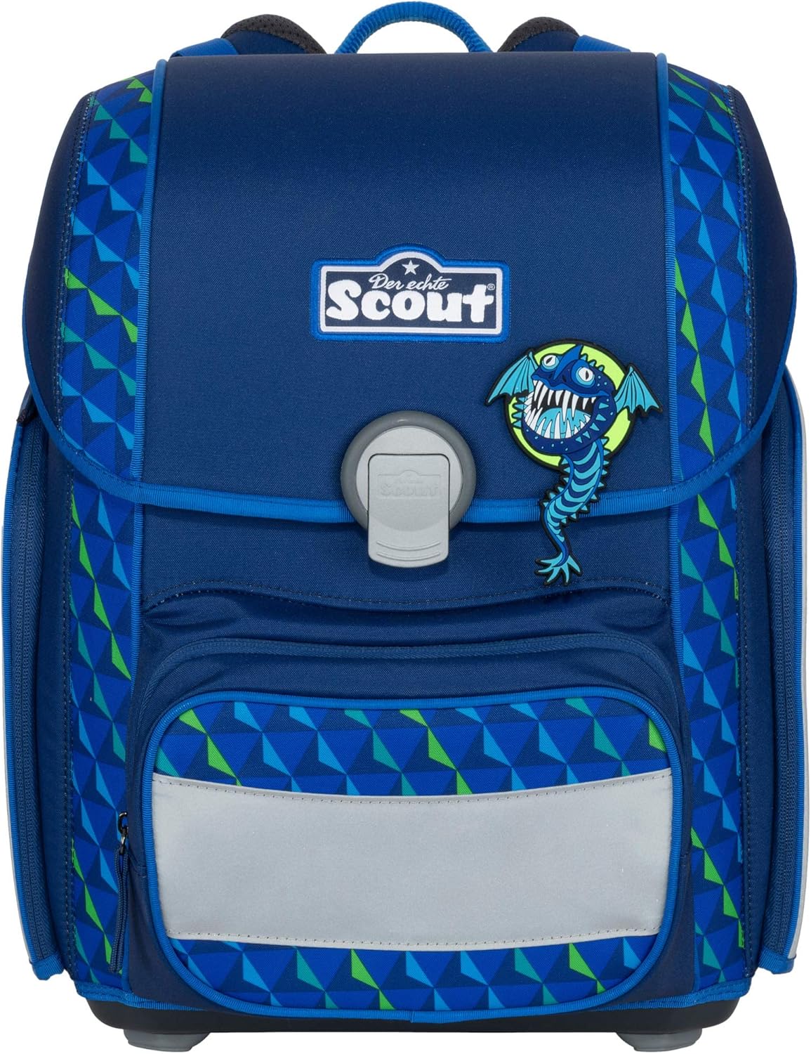 Flying Monsters - Dragon - Scout Genius with Funny Snaps School Bag Set 5 Pieces - Free School Bag, Blue, W 31 x H 40 x D 22 cm – Bild 2