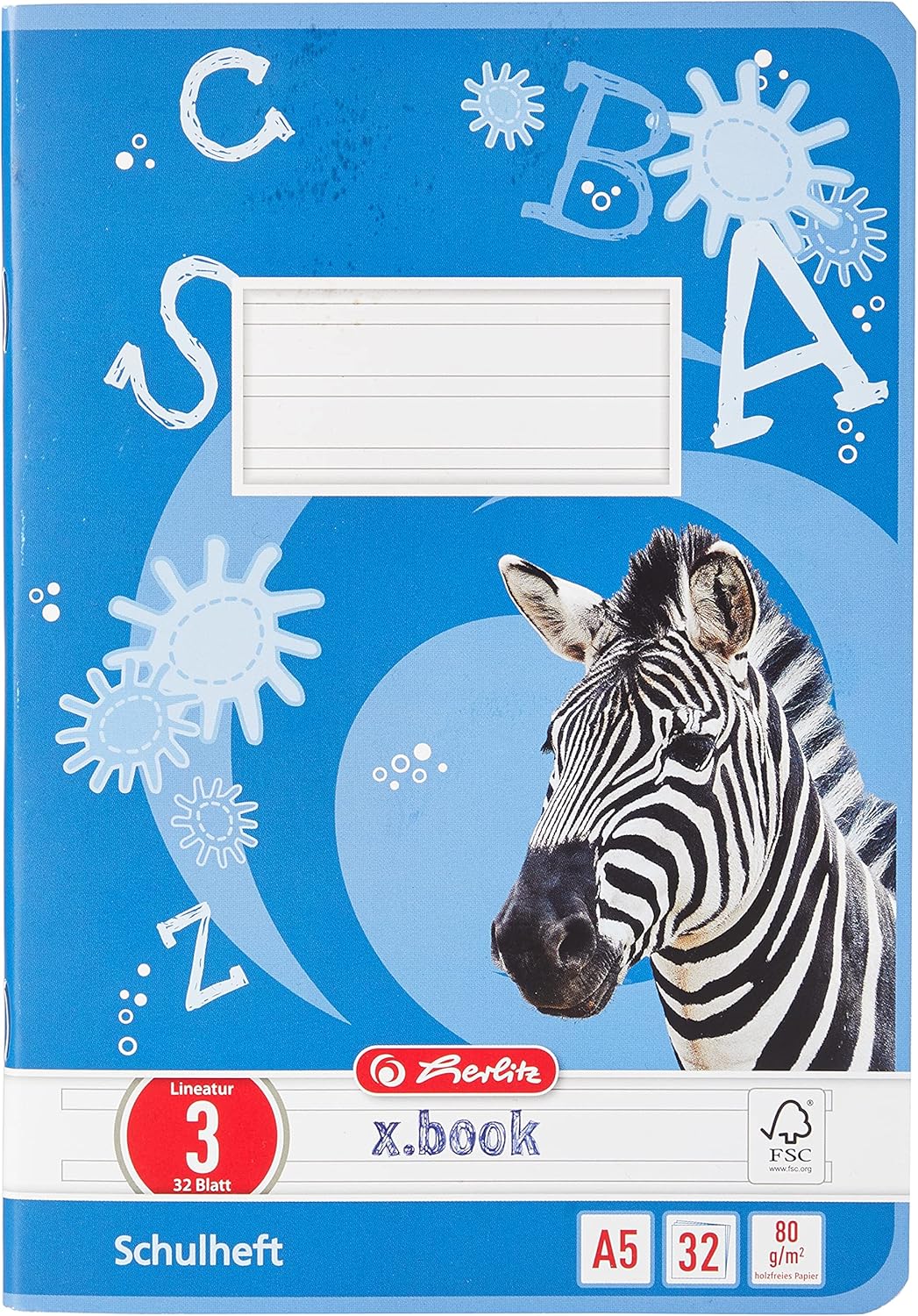 Herlitz A5 Lined Wood-Free Paper 80 g/m² 32 Sheets Line Style 03 White