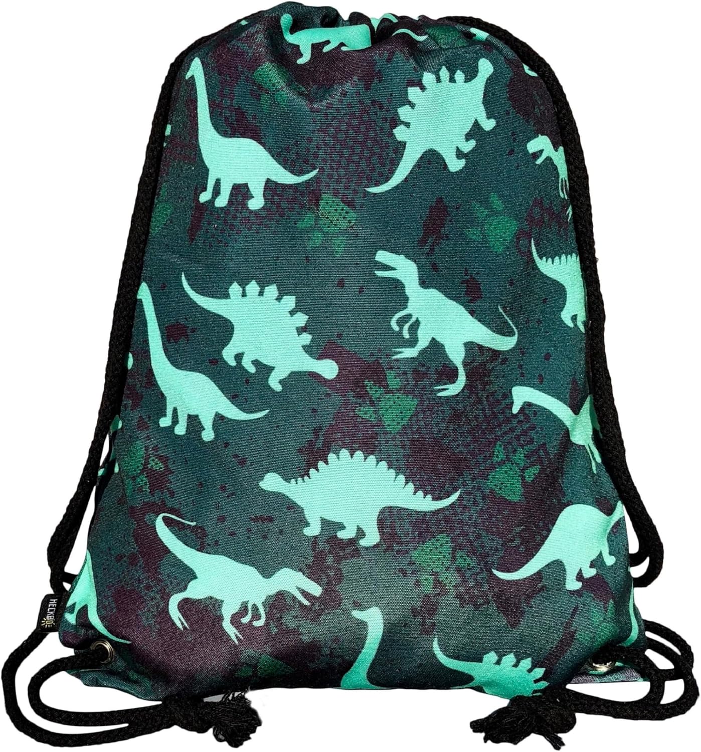 HECKBO Gym Bag Girls Boys – Dinosaur Motif – 40 x 32 cm – Nursery, Nursery, Nativity – Backpack, Bag, Sports Bag, Sports Bag, Nursery Backpack, Children's Backpack, Fabric Bag