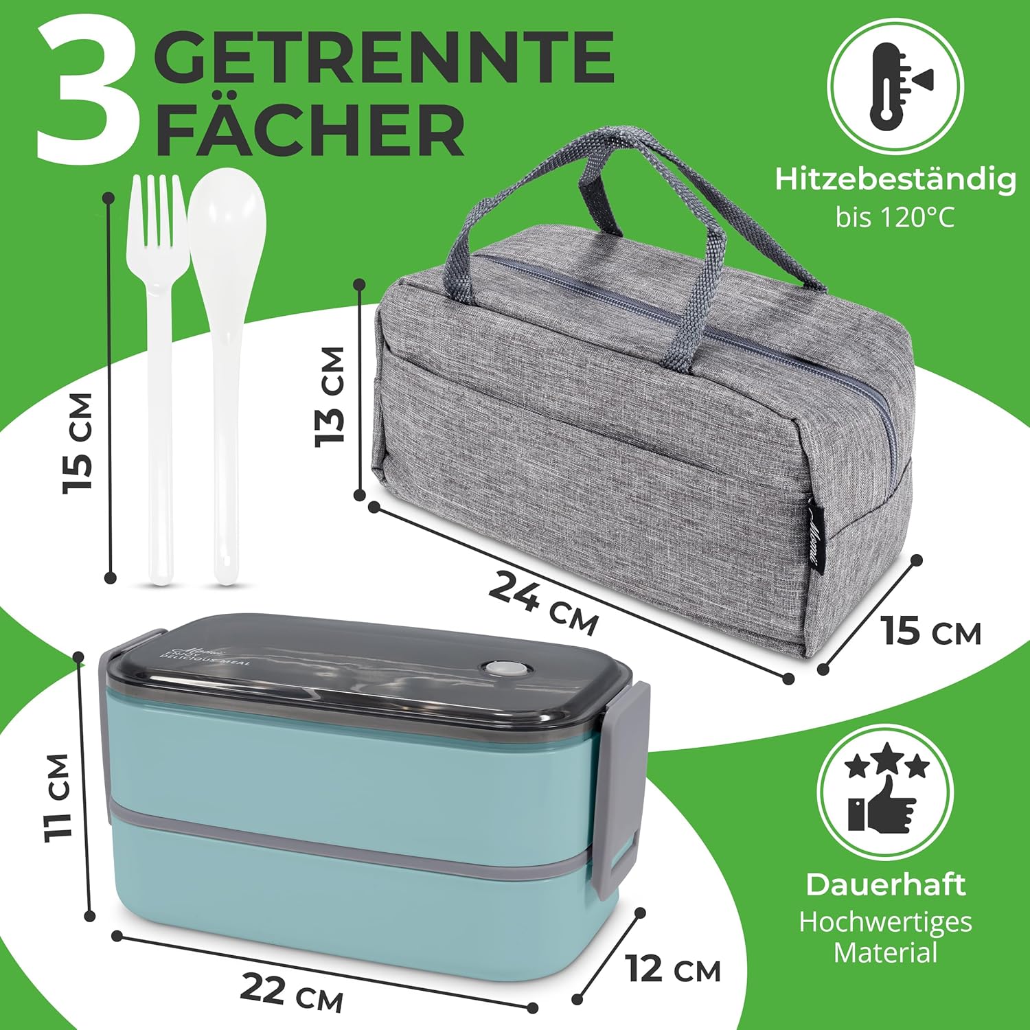 Premium Lunch Box Adult Bento Box Stainless Steel Lunch Box Children with Compartments Lunch Box Adult Nursery Lunch Box Children's Lunch Box Banana Box Lunch Box Lunch Box (Light Blue) – Bild 4