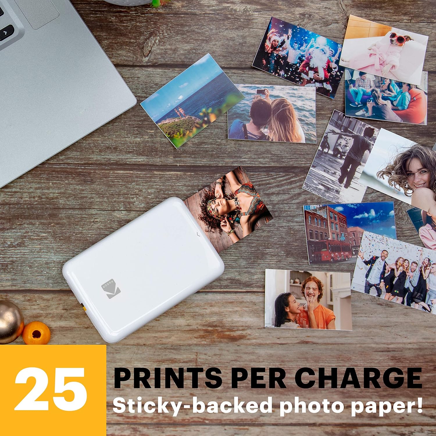 KODAK Step Instant Colour Photo Printer for Smartphones, Portable, Mini, Zink, 5 x 7.5 cm Adhesive Photos, Bluetooth, Compatible with iOS and Android Devices, Fun Editing App, White – Bild 6
