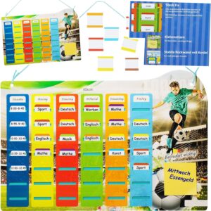 Timetable Football with Interchangeable School Lessons to Insert + Notes - for School - First Day of School Lessons Primary School Preschool / Girls
